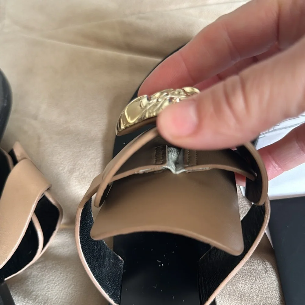 Versace tan gold Medusa sandals - Picture 9 of 15